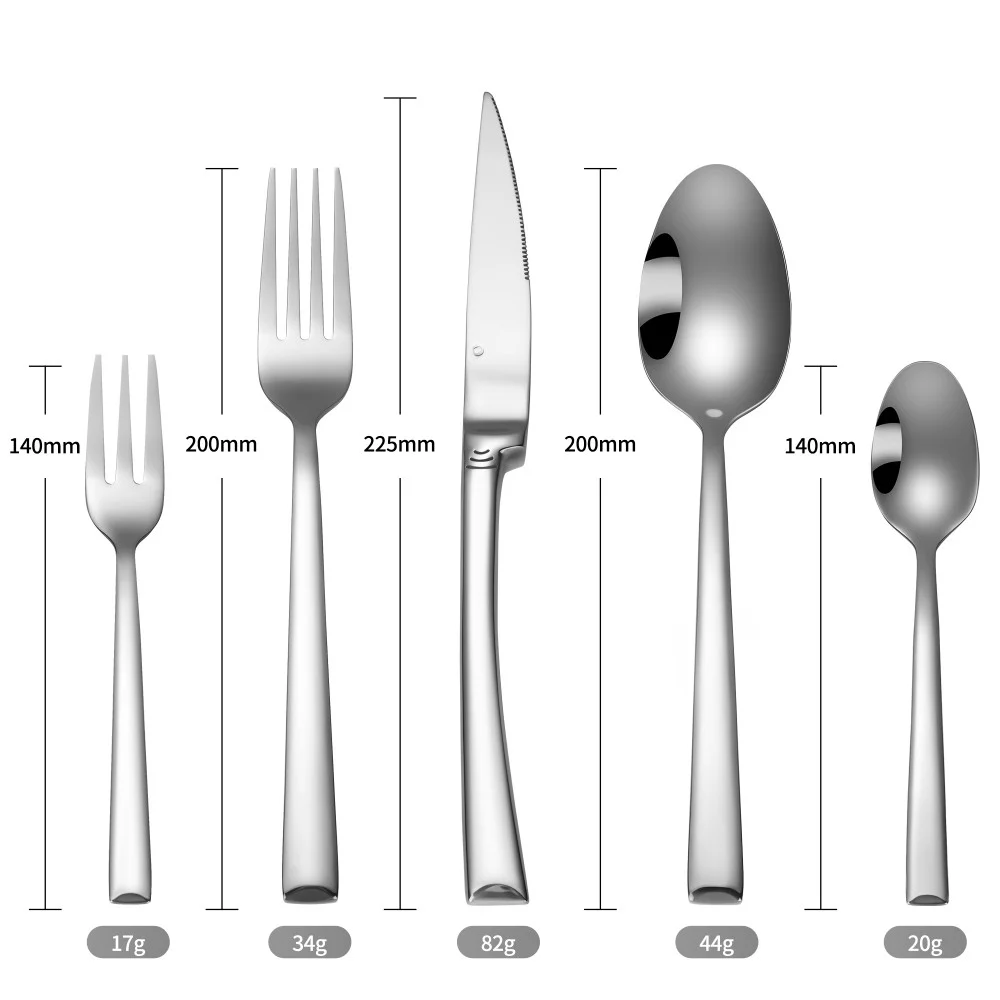 5-piece cutlery set dimension