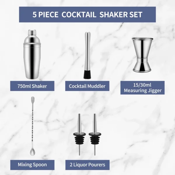 6 piece cocktail shaker set