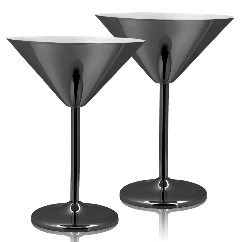 black martini glasses