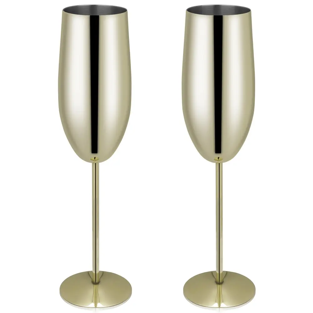 gold champagne glasses