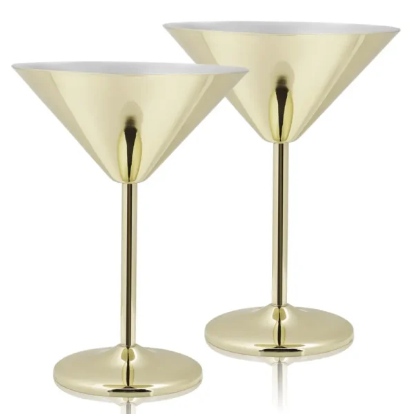 gold martini glasses