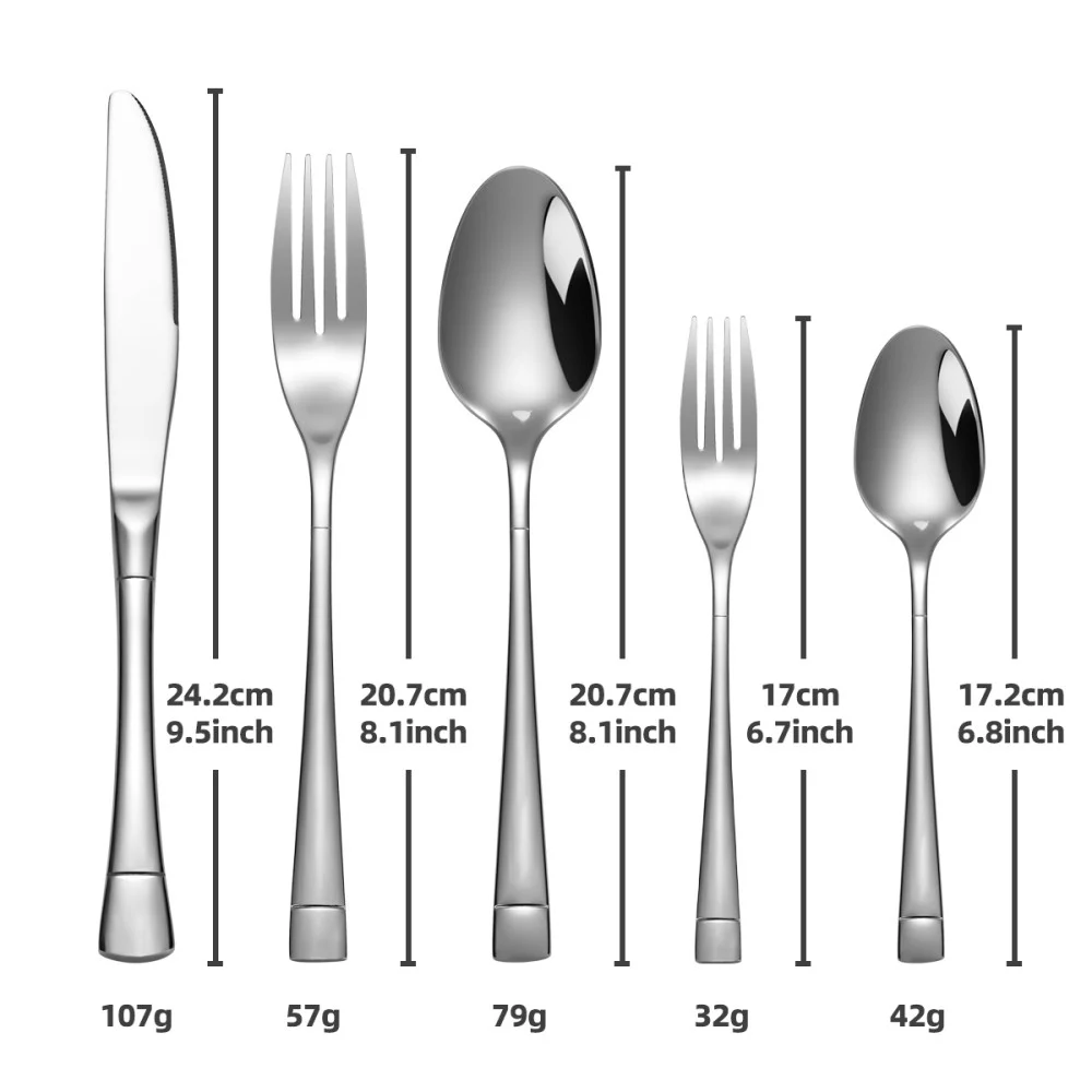 restaurant cutlery set dimension