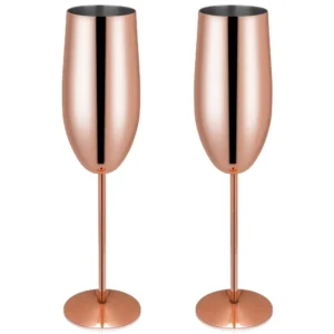 rose gold champagne glasses