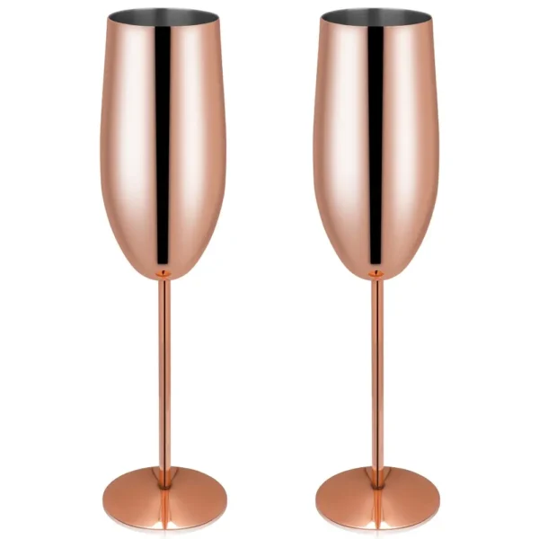 rose gold champagne glasses