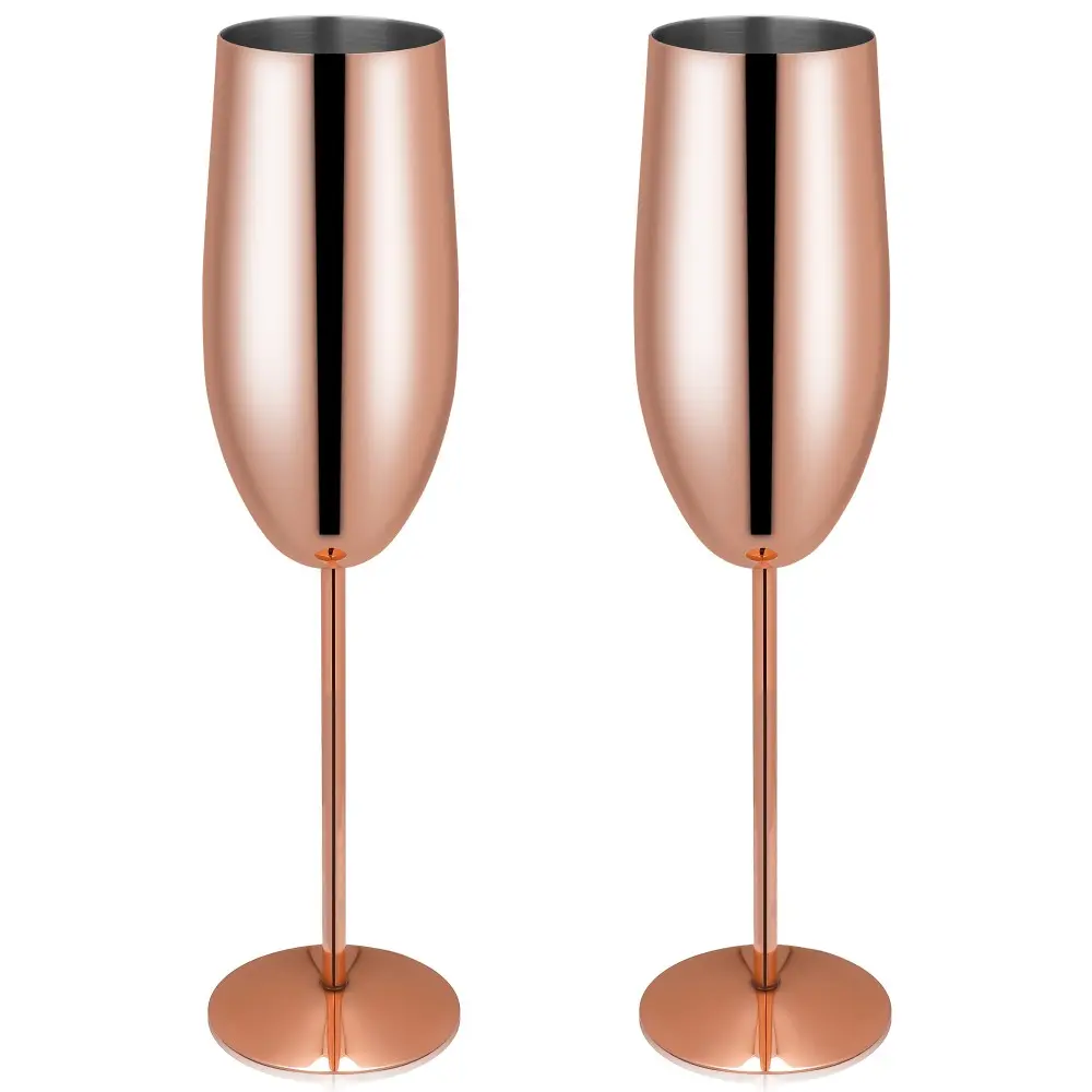 rose gold champagne glasses