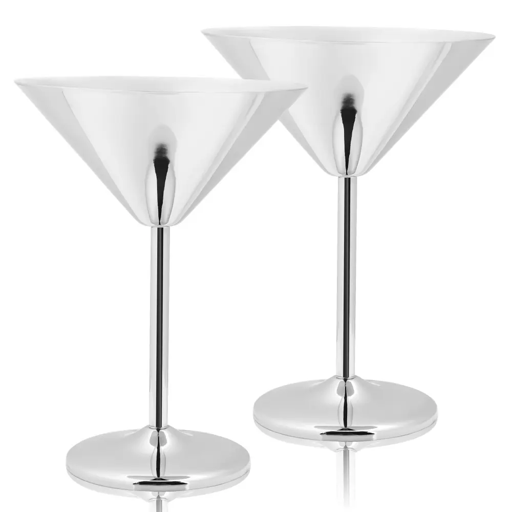 silver martini glasses