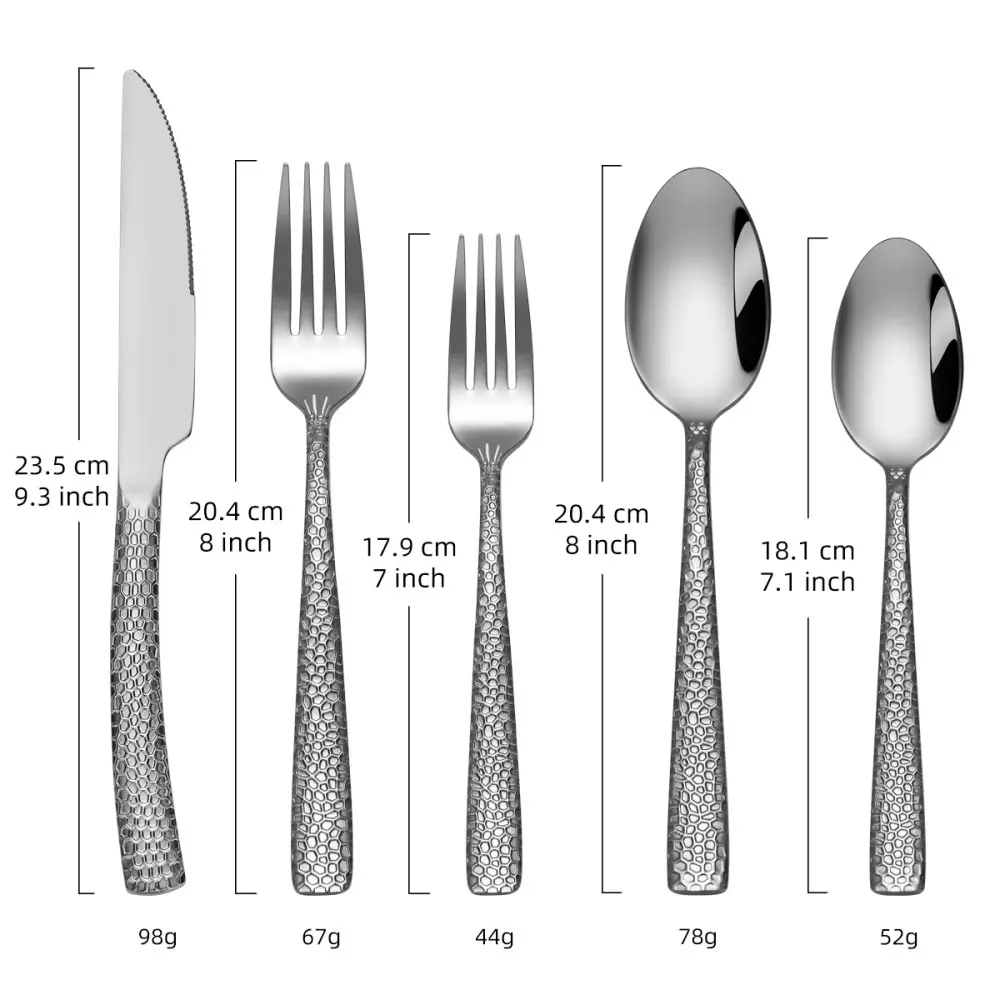 stainless steel flatware set dimension