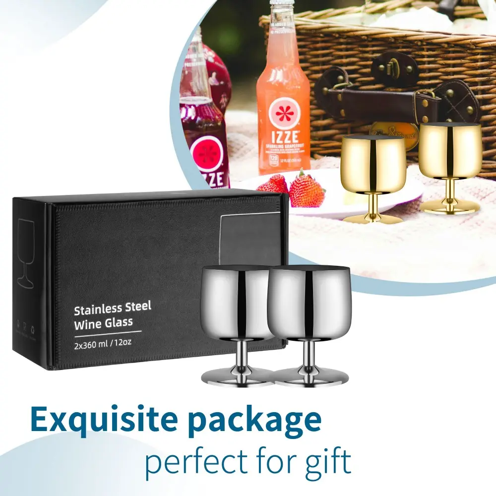 stainless steel wine glass gift box